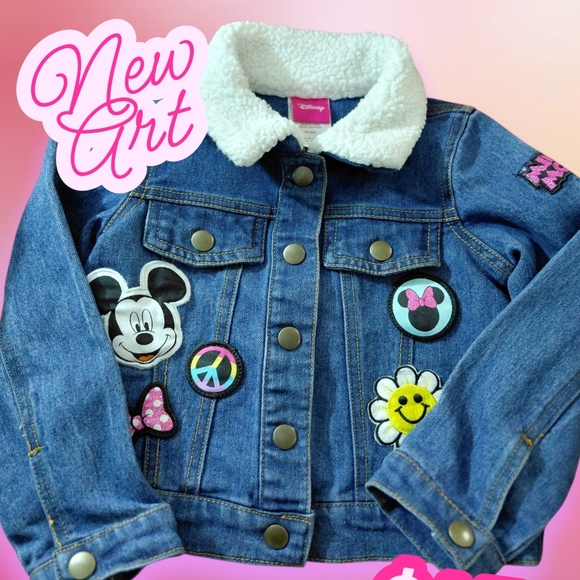 Disney Other - Disney Blue Jean Jacket with White Fleece Collar